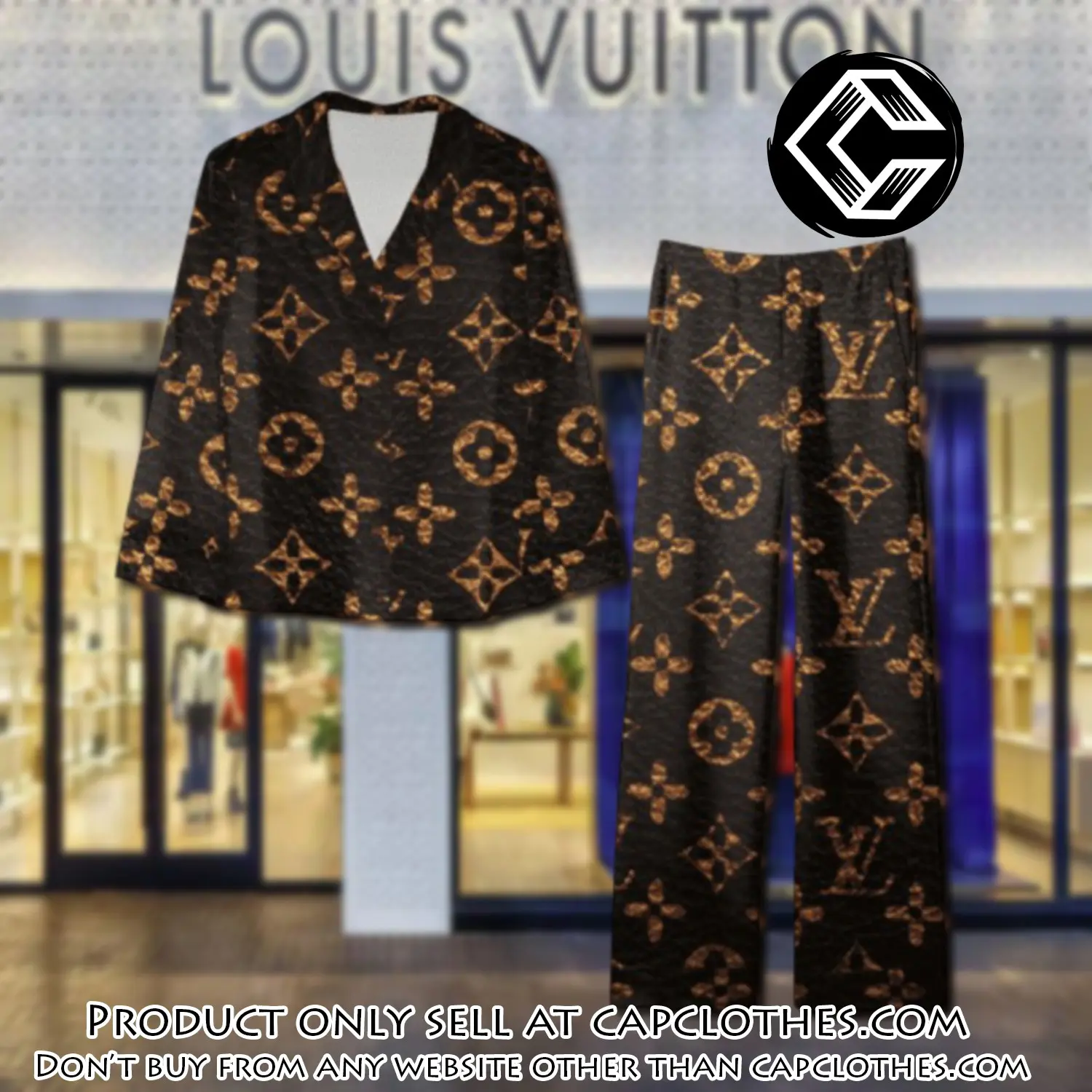 Trending luxury lv satin pajama set pjs1079 cc1718847